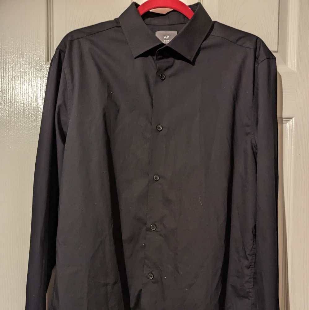 H&M MEN'S DRESS SHIRT Black